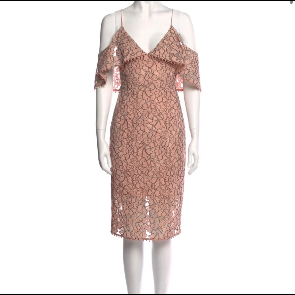 n/ Nicholas lace pattern mid length dress